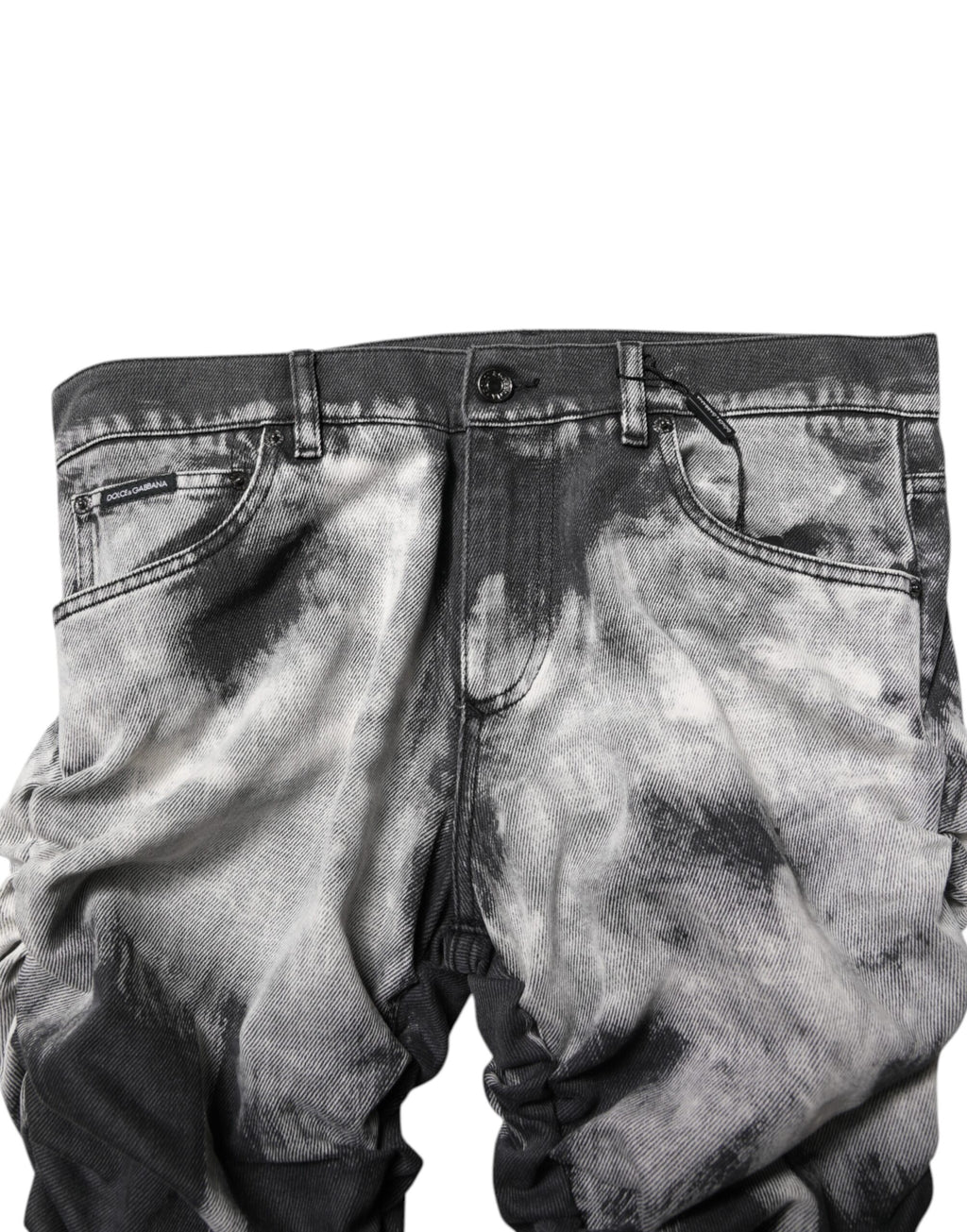 Dark Gray Tie Dye Straight Denim Jeans