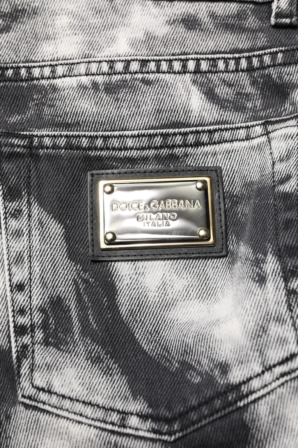 Dark Gray Tie Dye Straight Denim Jeans
