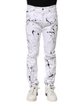 Dolce & Gabbana White ColorSplash Skinny Denim Jeans