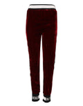 Red Viscose DG Logo Mid Waist Pants