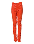 Dolce & Gabbana Orange Cotton High Waisted Denim Jeans