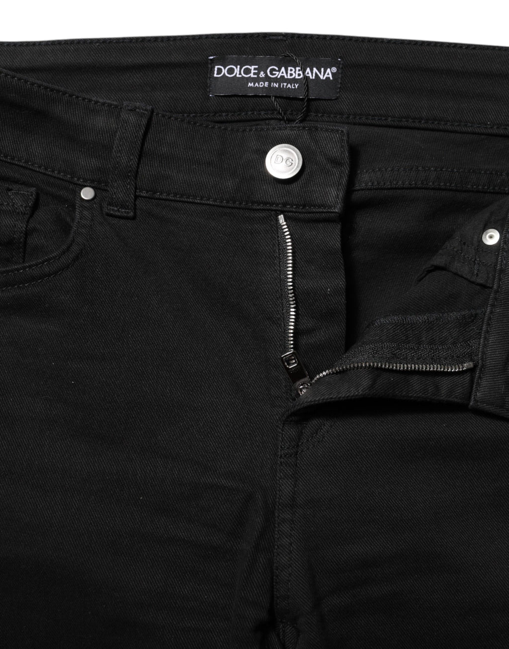 Black Skinny Cotton Mid Waisted Denim Jeans