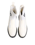 White Beige DG Logo Mid Calf Boots Shoes
