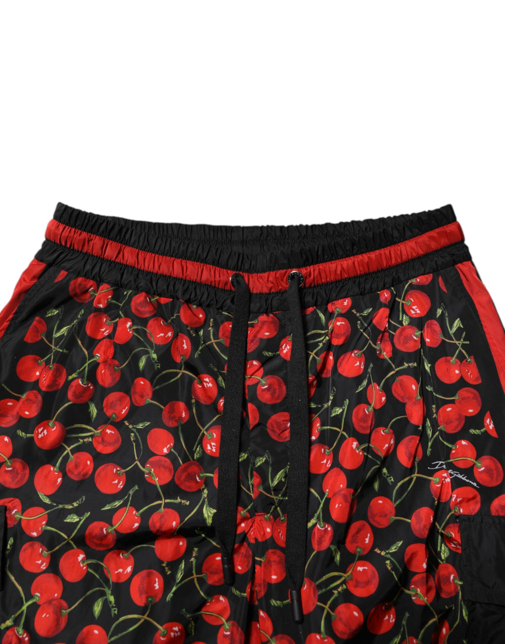 Black Red Cherry Print Men Sweatpants Pants