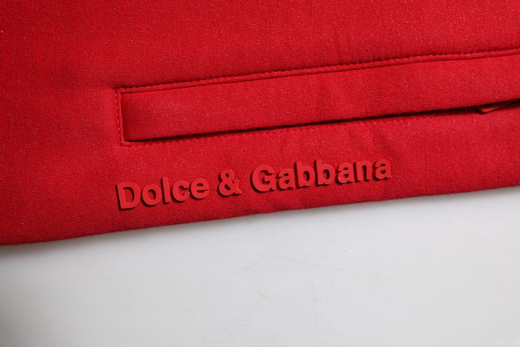 Red Cotton Logo Jogger Men Sweatpants Pants