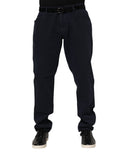 Black Cotton Tapered Denim Jeans