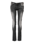 Dark Gray Cotton Slim Fit Denim Low Waist Denim Jeans