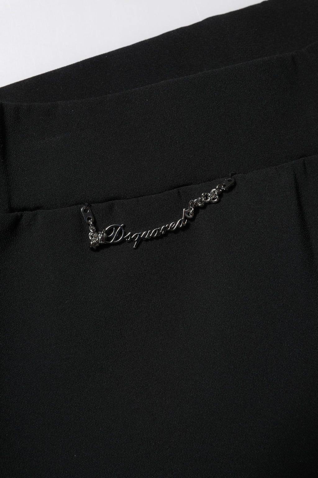 Black Polyester High Waisted Flared Pants