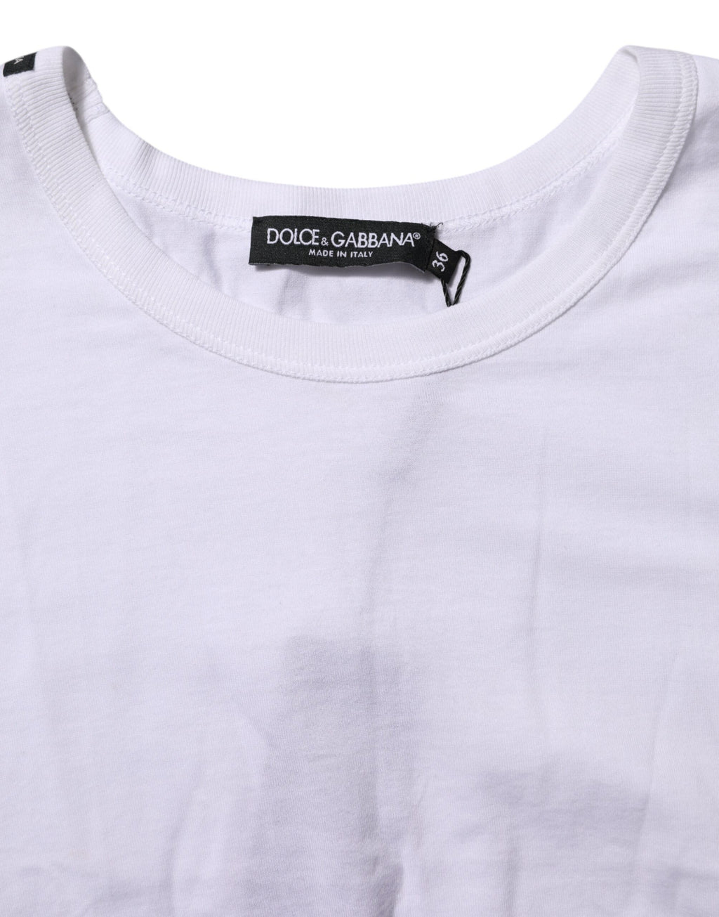 White Cotton Short Sleeves Cropped T-shirt