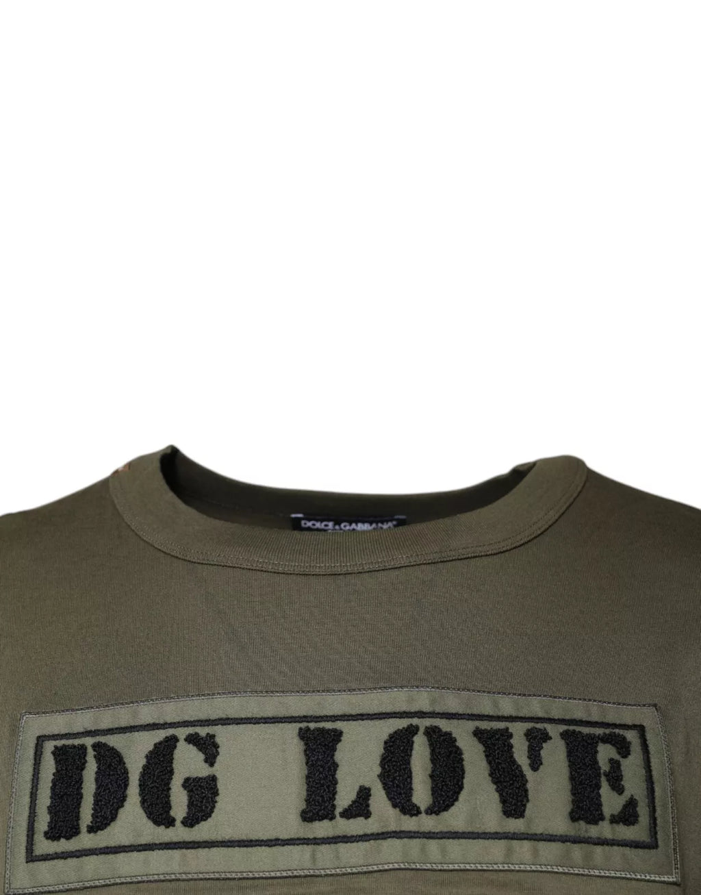 Army Green DG Love Cotton Crew Neck T-shirt