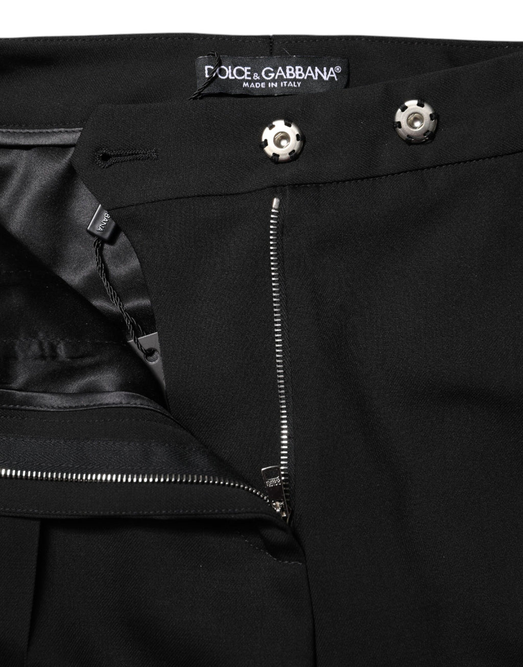 Black Wool High Waist Flared Pants