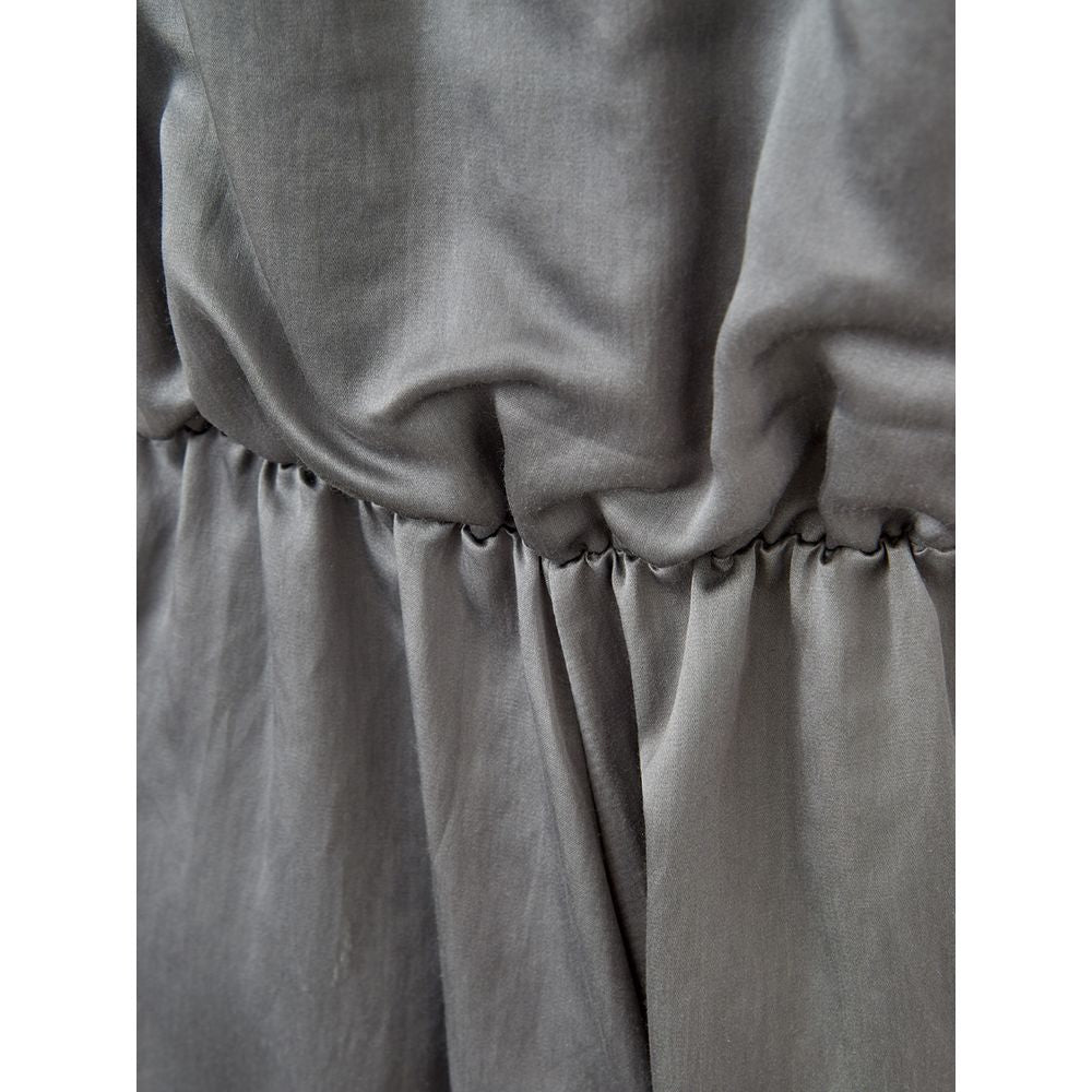 Gray Silk Casual Dress