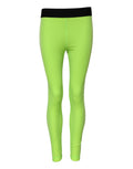 Green Nylon Slim Fit Leggings Pants