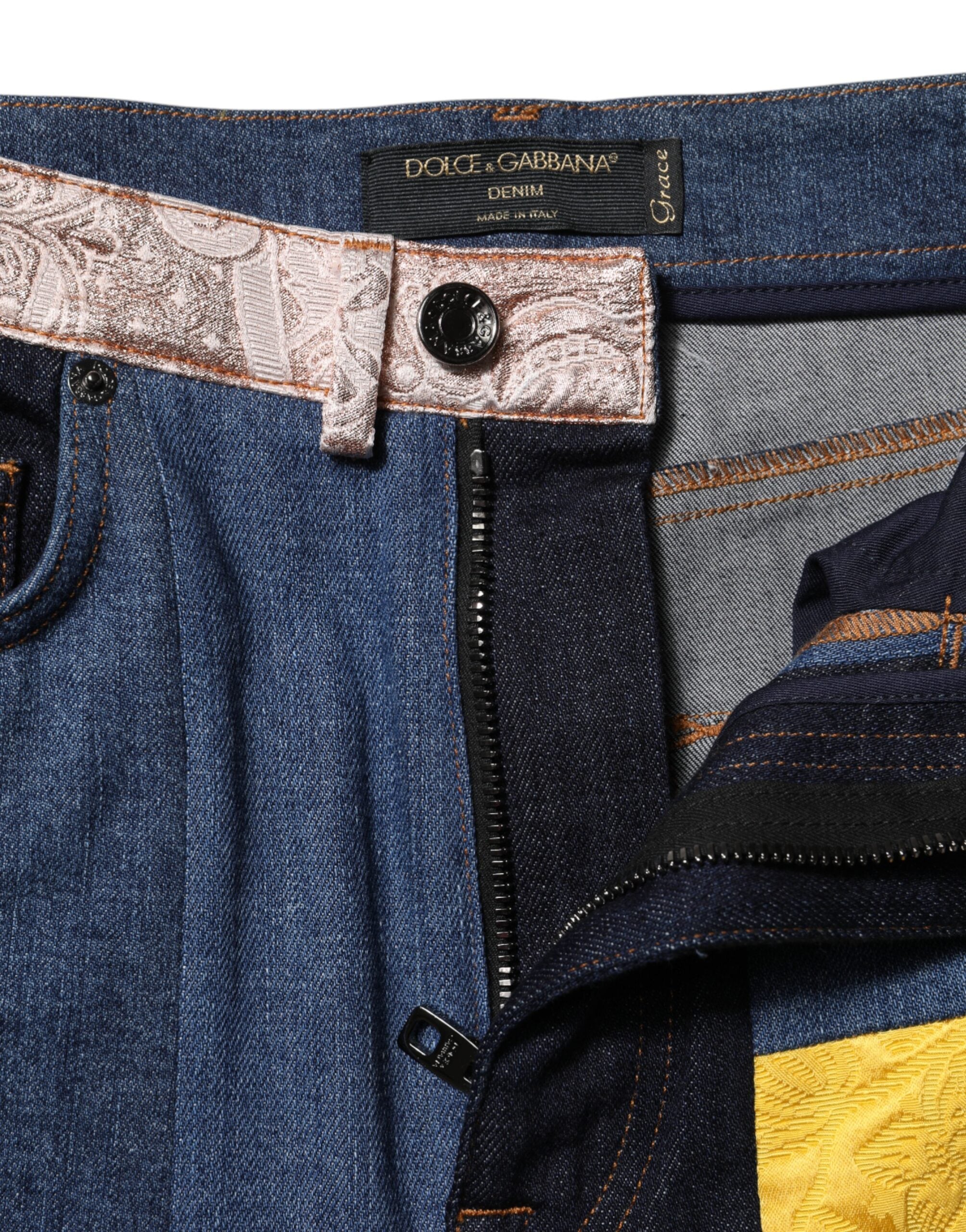 Multicolor Patchwork Skinny Denim Jeans