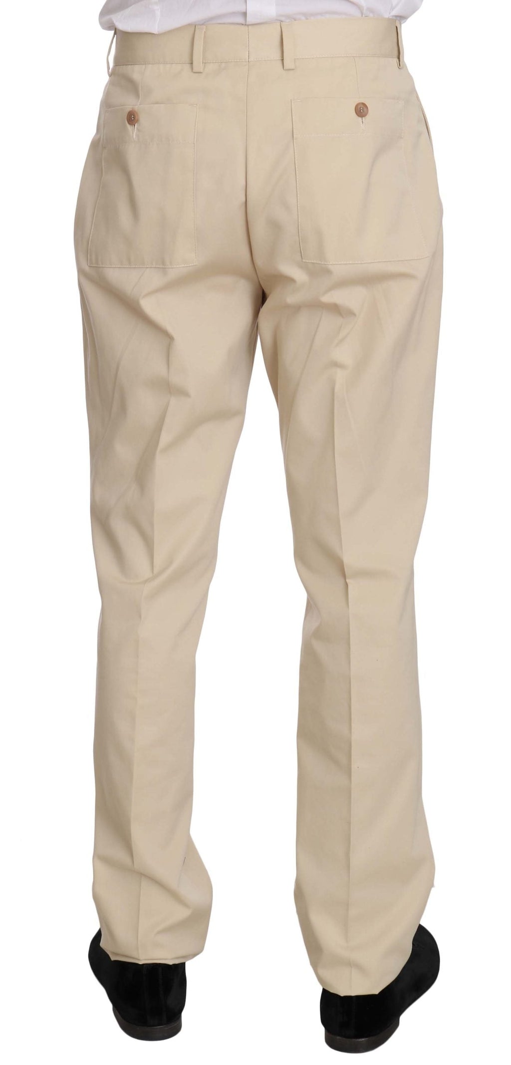 Romeo Gigli Two Piece 3 Button Beige Cotton Solid Suit