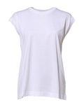 White Cotton Sleeveless Women Tank T-shirt