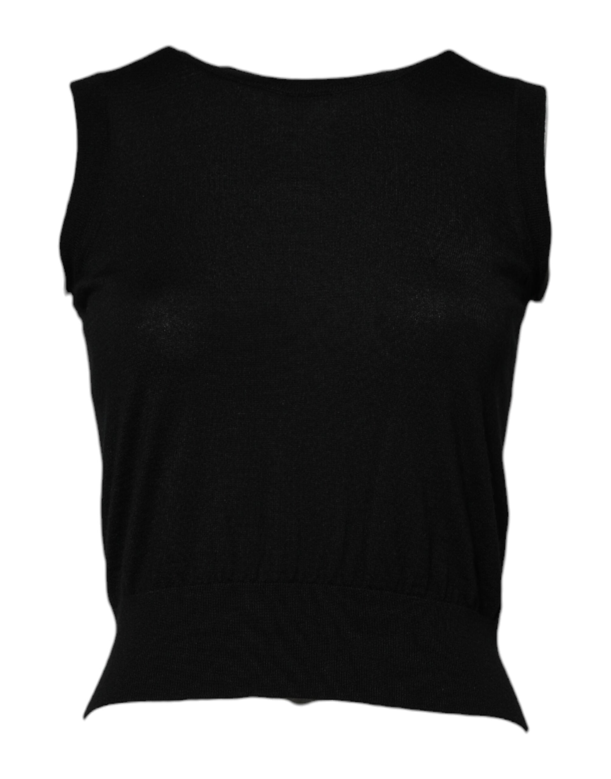Black Cashmere Sleeveless Women Tank T-shirt