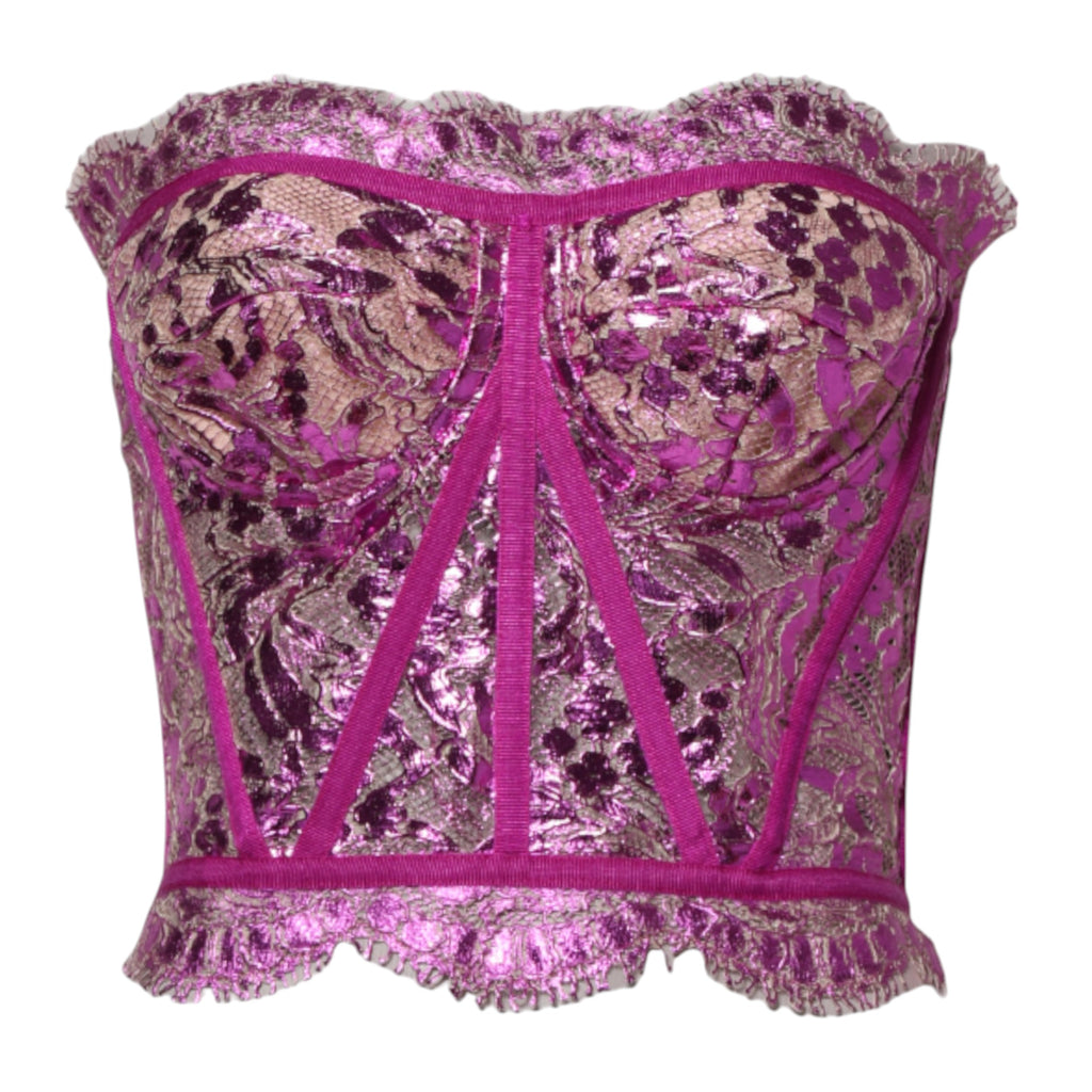 Pink Bustier Sleeveless Corset Blouse Top
