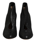 Metallic Black Pump Stiletto Heels Shoes