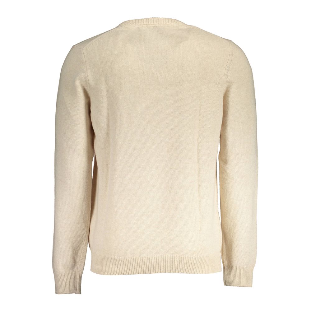 Beige Wool Men Sweater