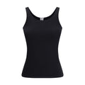 Black Cotton Sleeveles T-Shirt