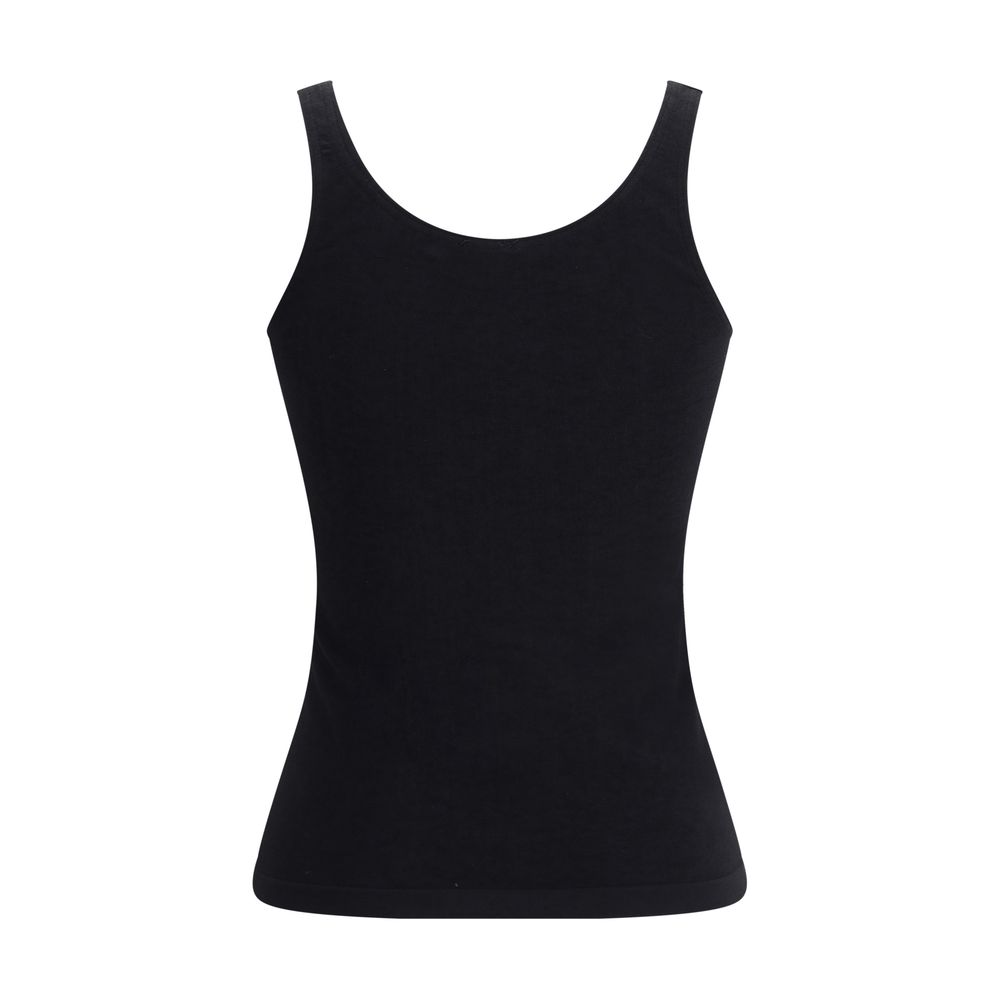 Black Cotton Sleeveles T-Shirt