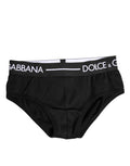 Black Cotton Stretch Regular Brief Underwear