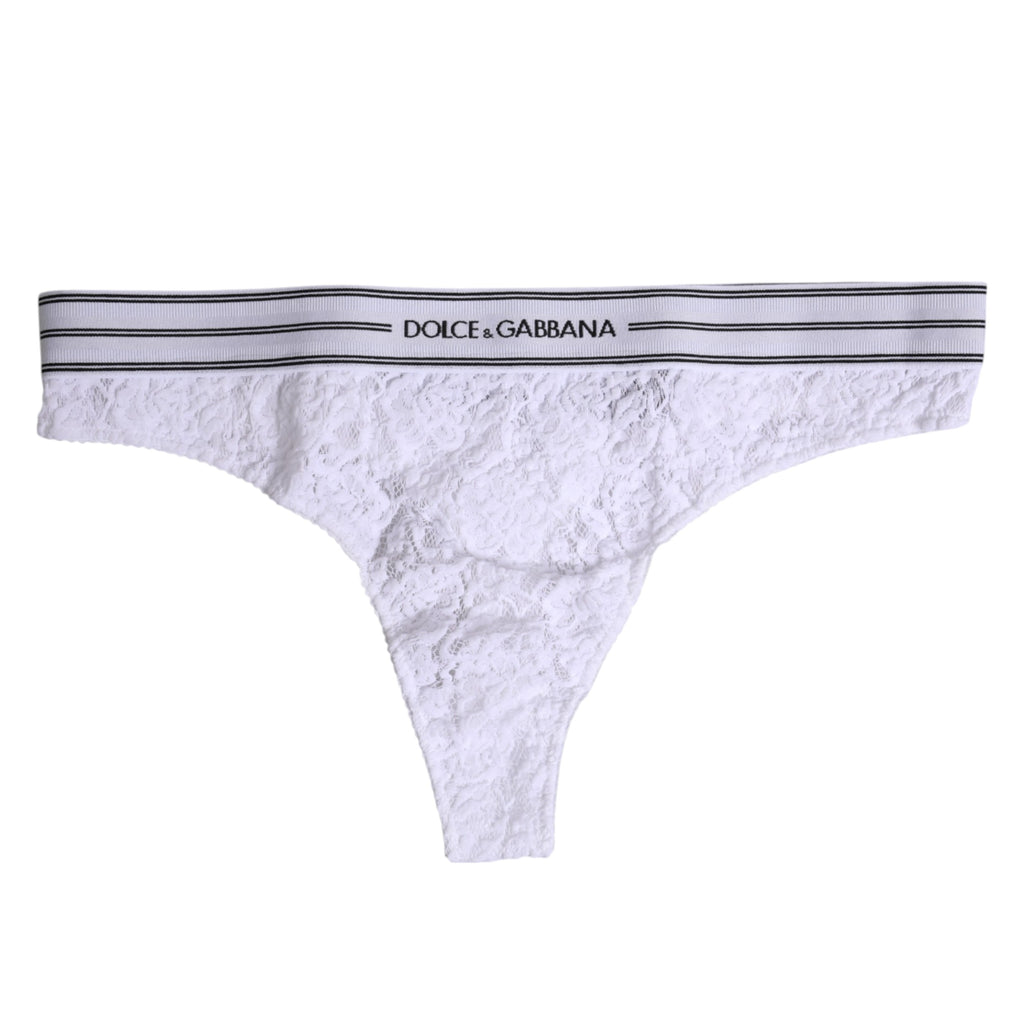 White Nylon Floral Lace Bottom Panty Underwear