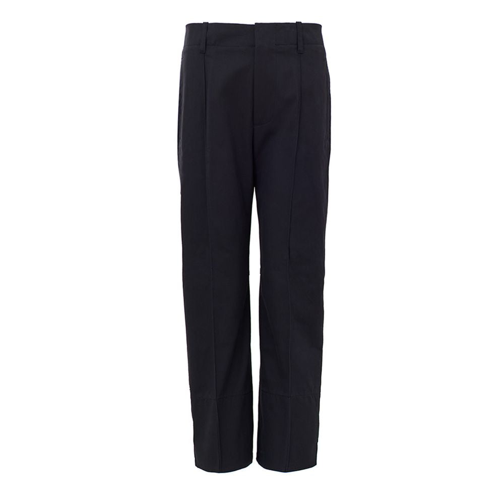 Navy Blue Cotton Casual Pants