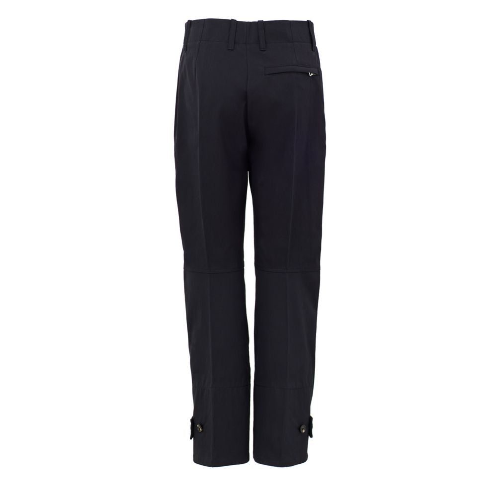 Navy Blue Cotton Casual Pants