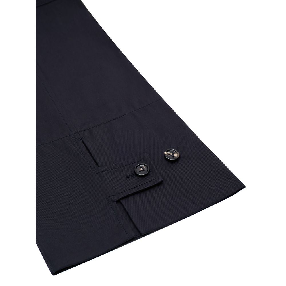 Navy Blue Cotton Casual Pants