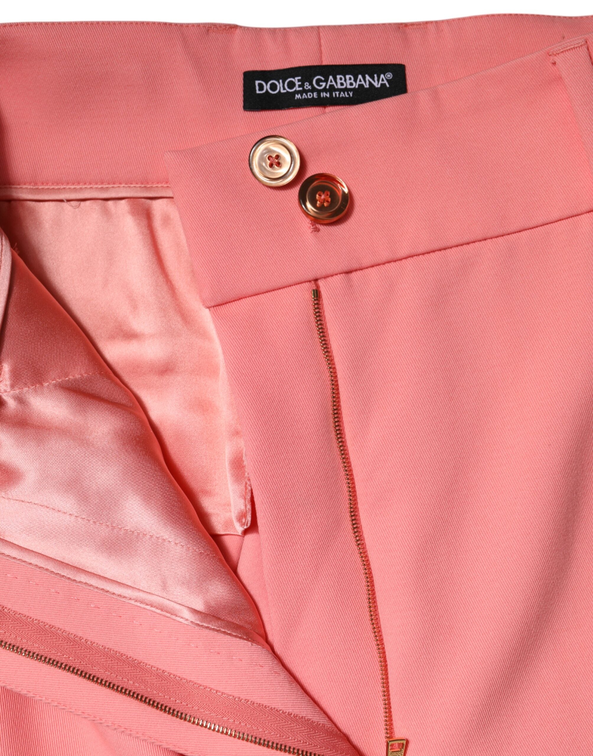 Pink High Waist Dress Tapered Pants