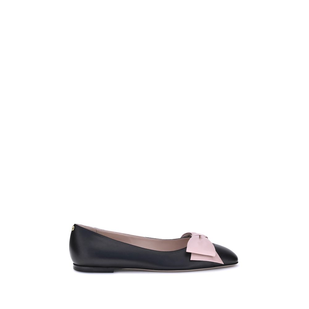 Black Goatskin Ballet Flats