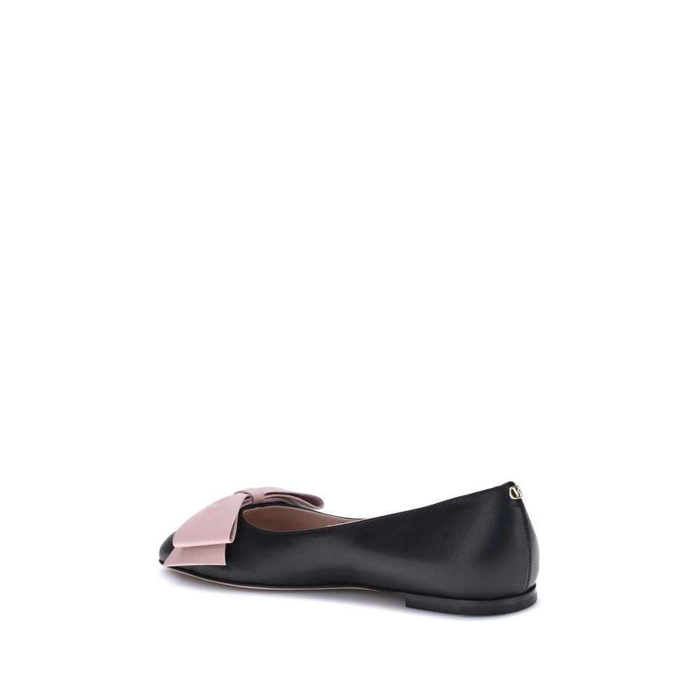 Black Goatskin Ballet Flats