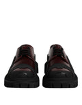 Red Leather Lace Up Trekking Dress Shoes