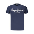 Blue Cotton Men T-Shirt