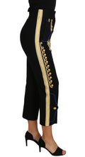 Military Embellished Pants Black Gold Dress Pant
