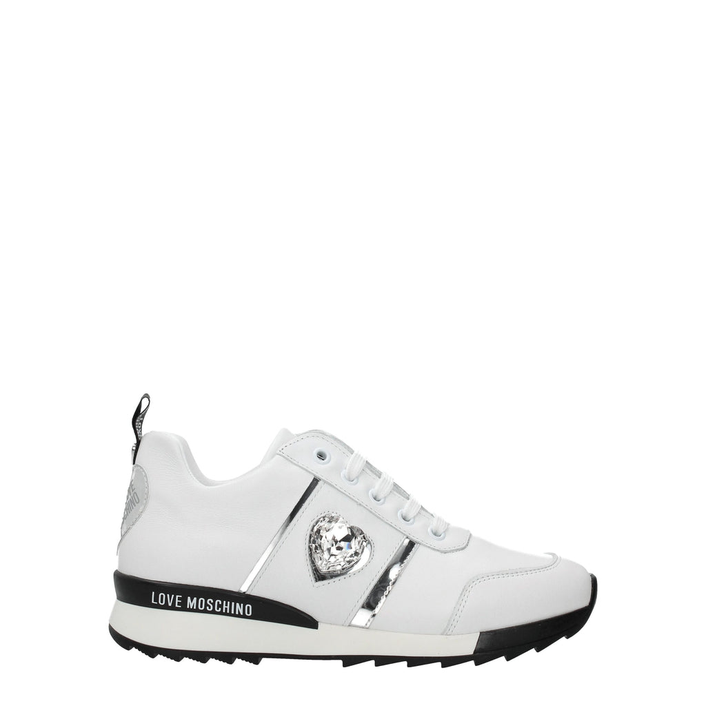 White Leather Low Top Sneakers