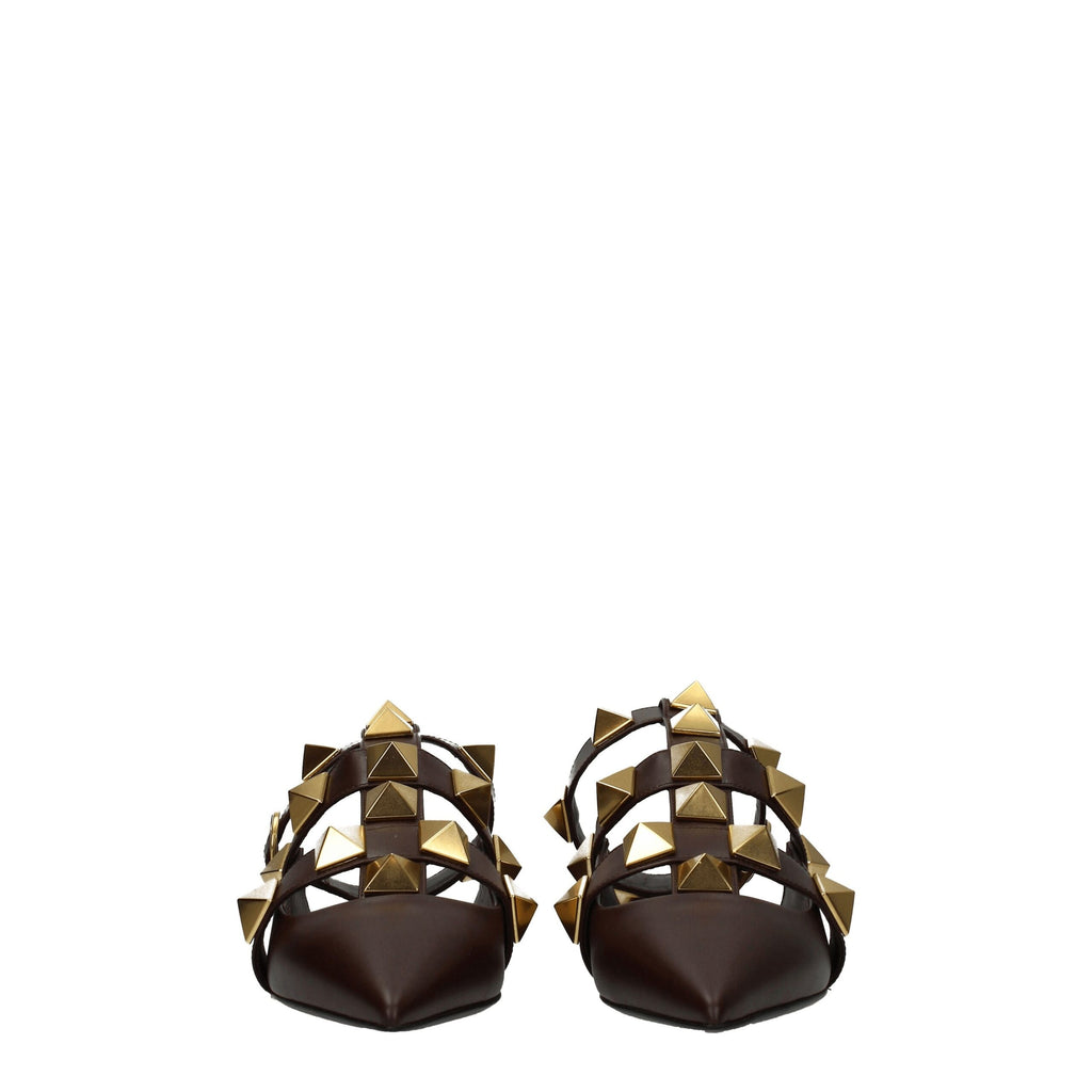 Brown Leather Flat Sandals