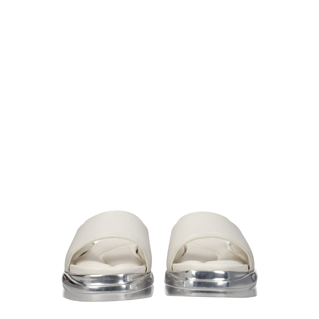 Gray Leather Slippers