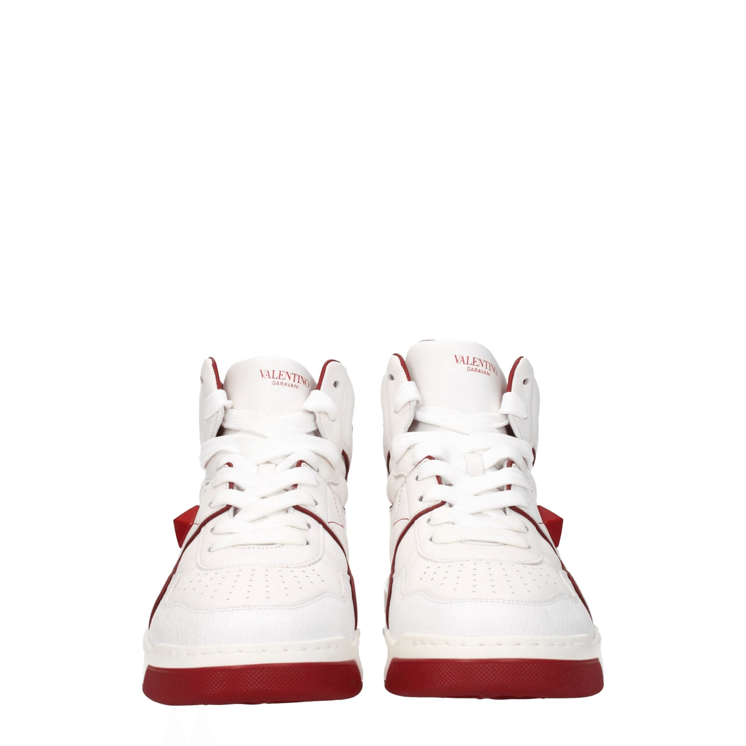 White Leather High Top Sneakers