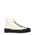 Beige Fabric High Top Sneakers