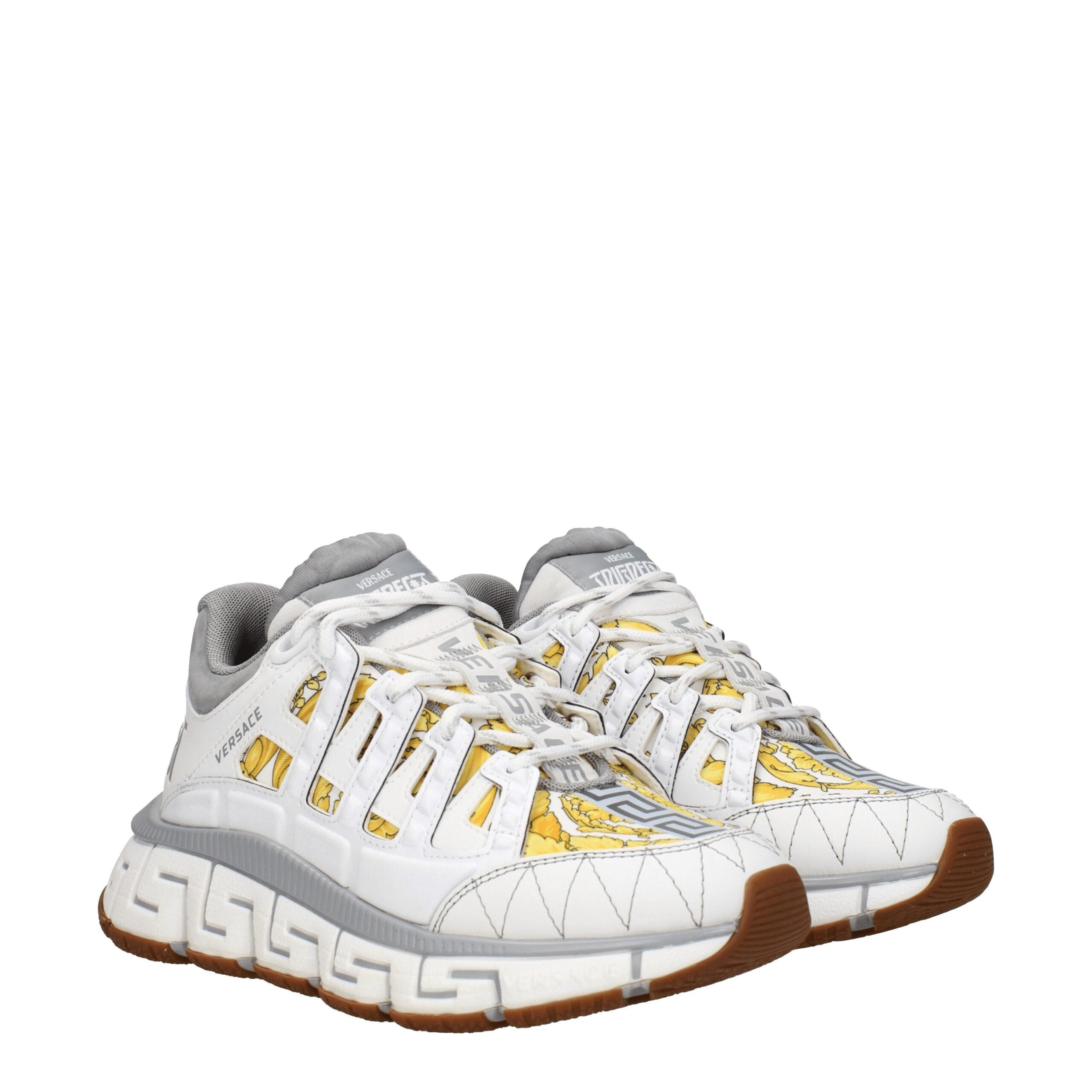 White Fabric Athletic Sneakers
