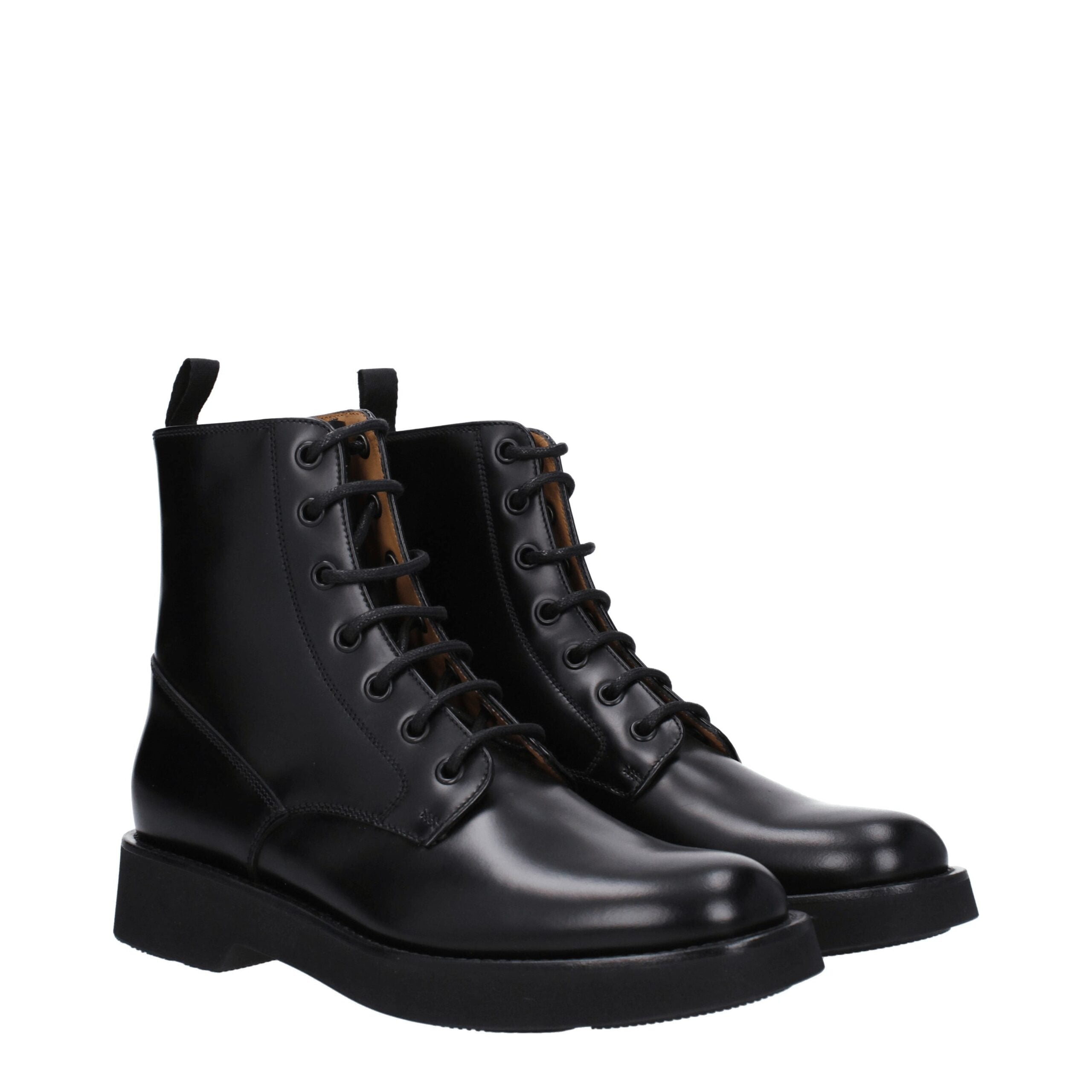 Black Leather Ankle Boots