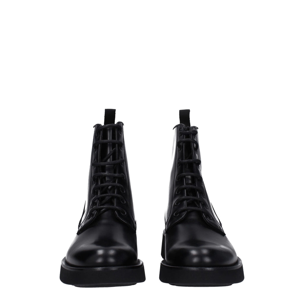 Black Leather Ankle Boots