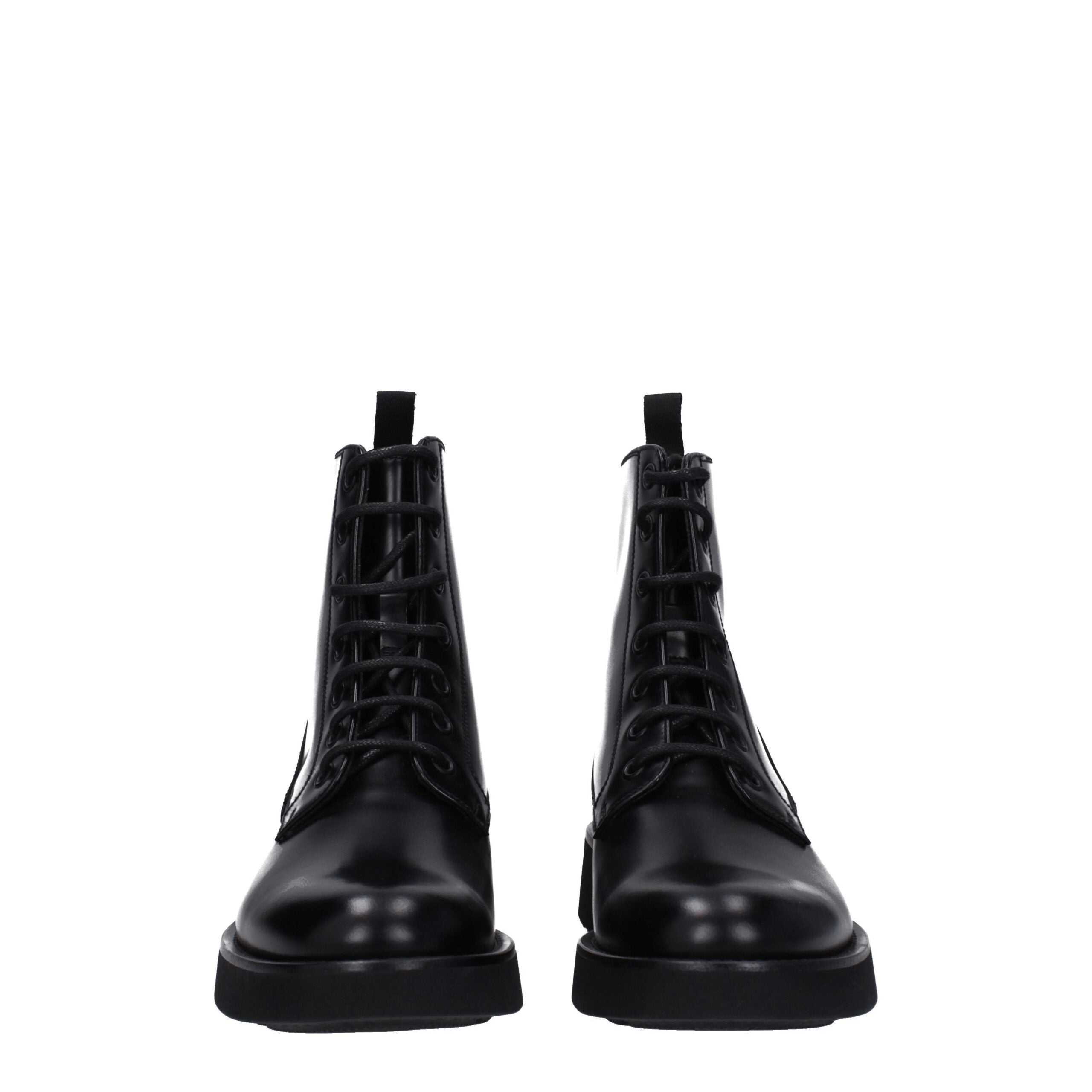Black Leather Ankle Boots