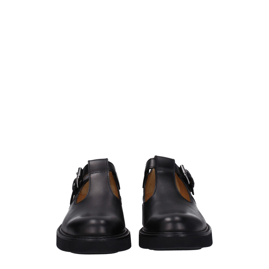 Black Leather Oxfords And Derbies