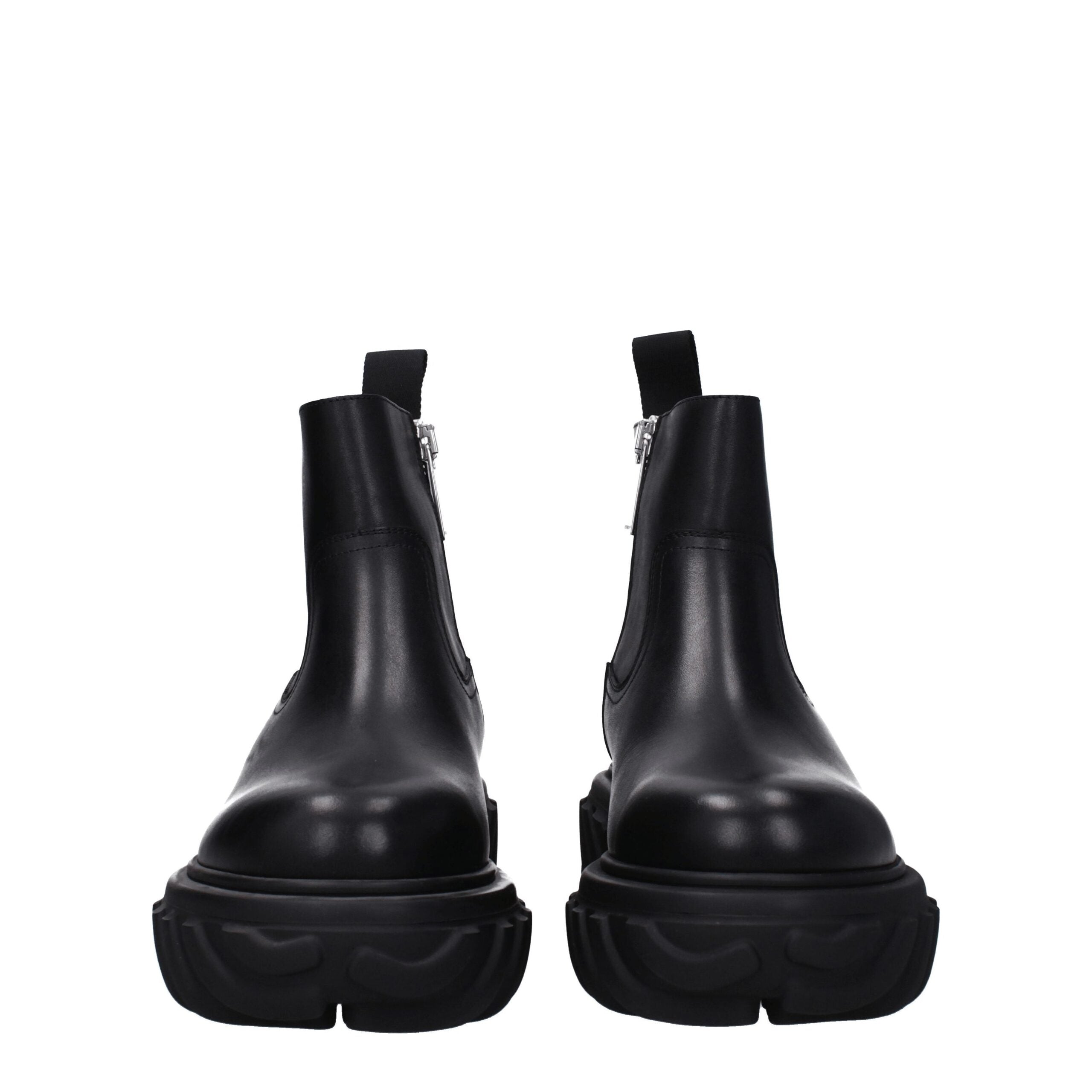 Black Leather Ankle Boots