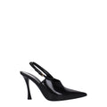 Black Leather High Heel Pumps