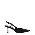 Black Fabric High Heel Pumps